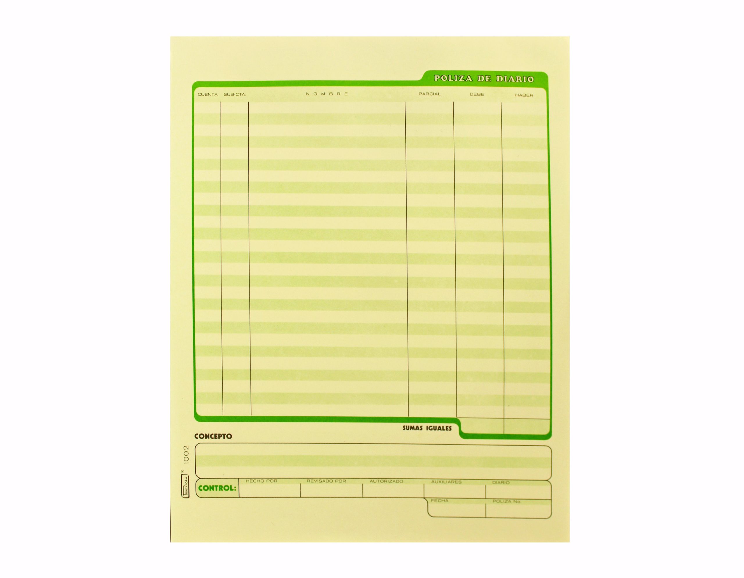 POLIZA DE DIARIO #1002 PRINTAFORM CTA. 50H.E. (3) C.(72)