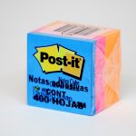 NOTAS ADH. 2X2" POST-IT 2051-N MINI CUBO 400H. NEON C(24)