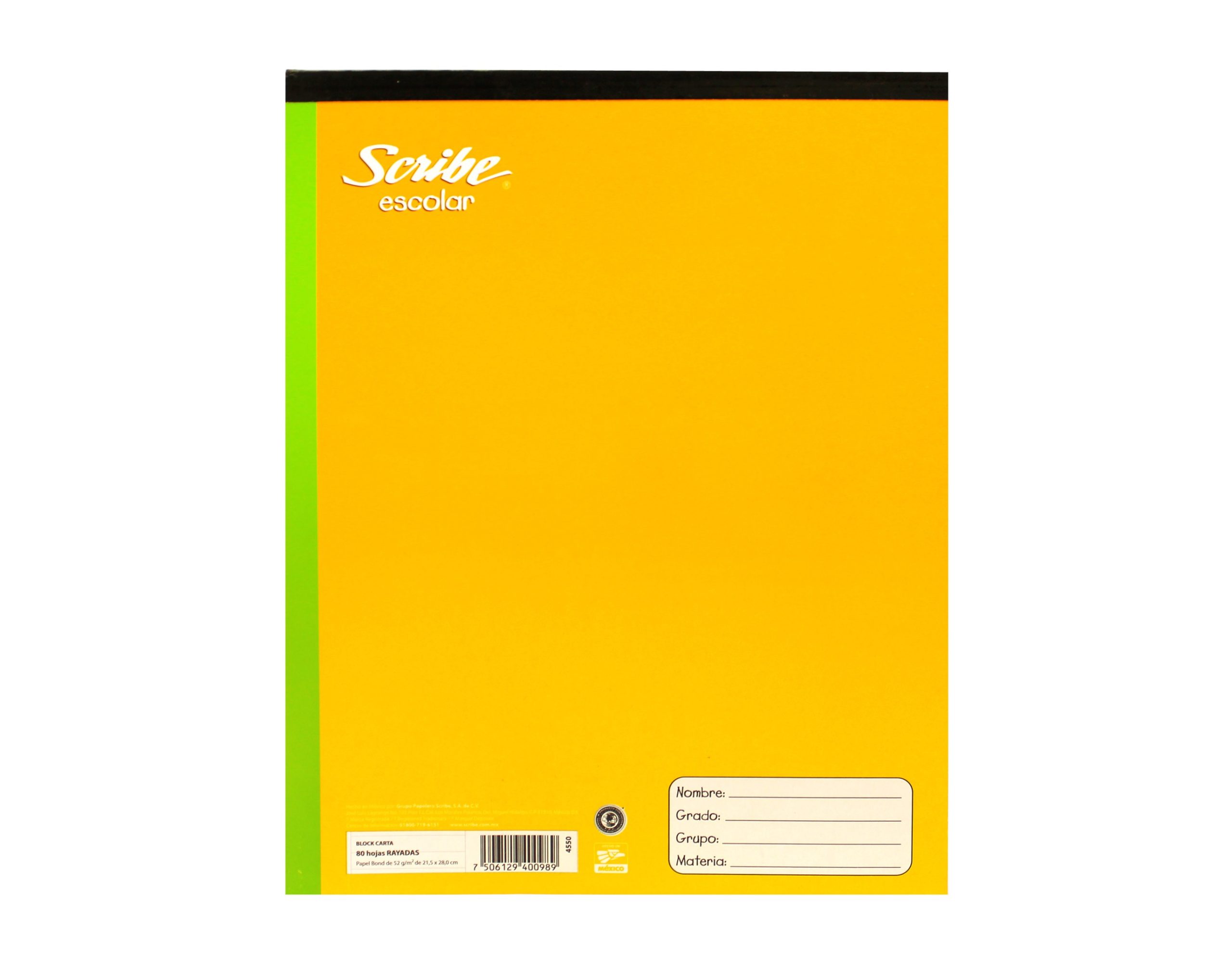 BLOCK CARTA ESCOLAR SCRIBE 4550 RAYA  PEG. 80H. C.(48)