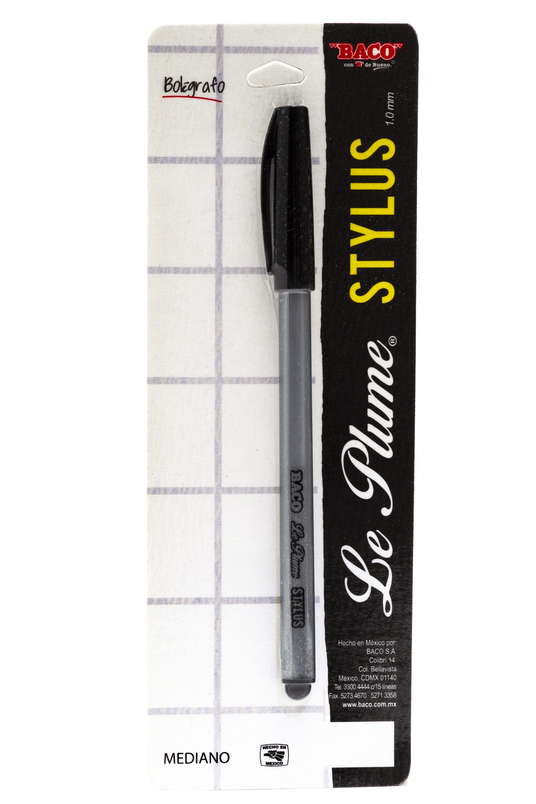 BOLIGRAFO LE PLUME BACO 1.0MM NEGRO E.(12) C.(600)