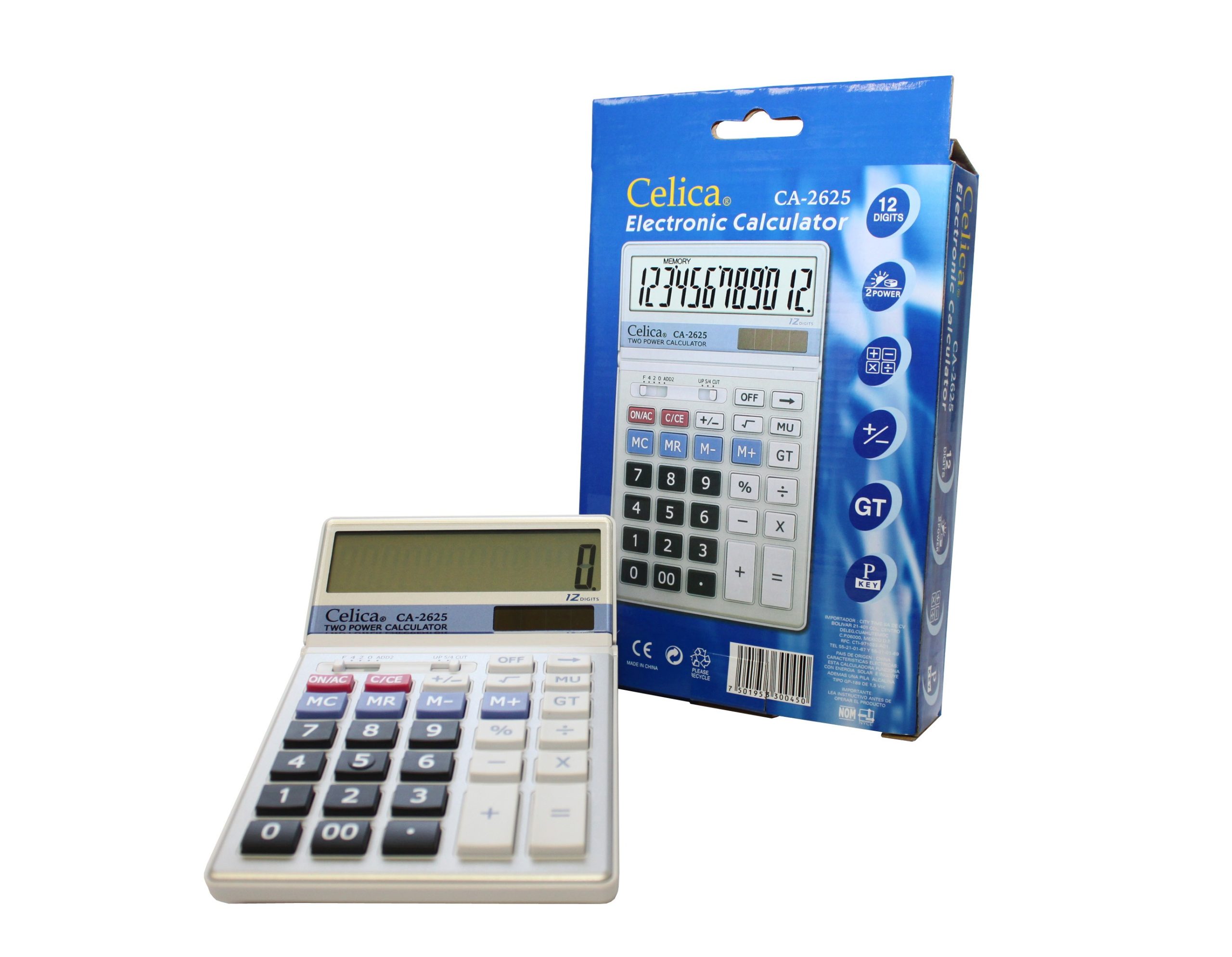 CALCULADORA ESCRIT. CELICA CA-2625  12DIG. E.(40) C.(80)