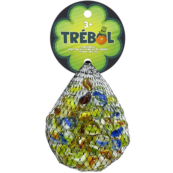 CANICAS TREBOL RED C/100 PZ. SURT. C.(50)