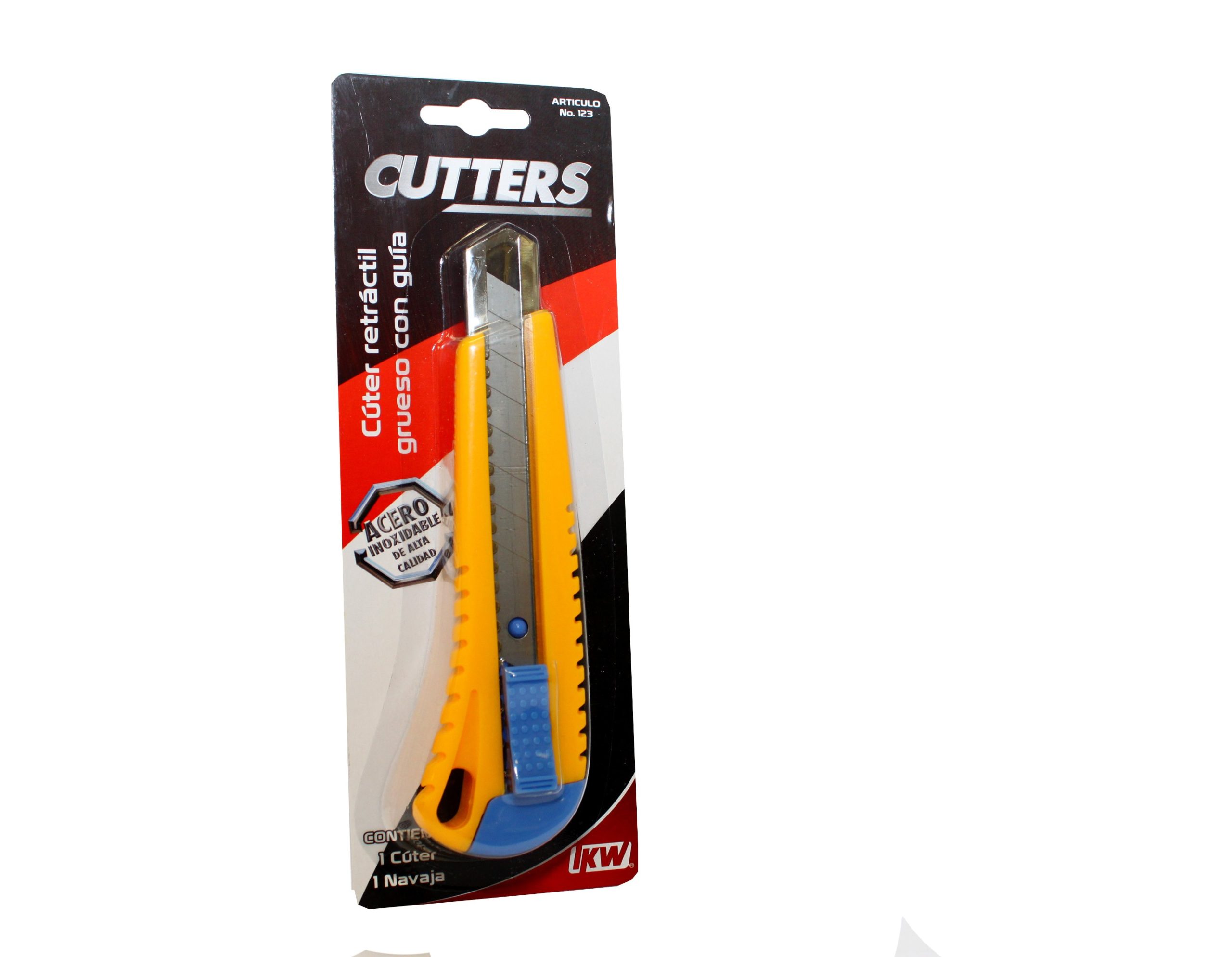 EXACTO GRUESO PLAST. C/GUIA IKW #123 BL. C/1 E.(24) C.(240)