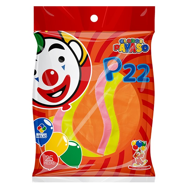 GLOBOS PAYASO #22 COL. SURT. BOL. C/25 C.(120)