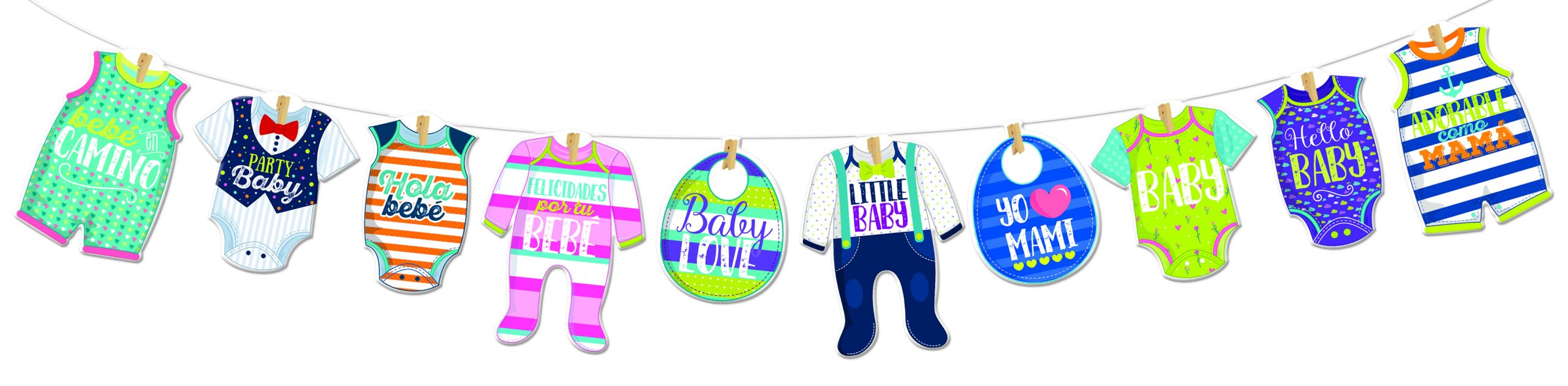 LETRERO BABY SHOWER ROPITA 1054 PADI BOLSA C/1 PZA. E.(25)