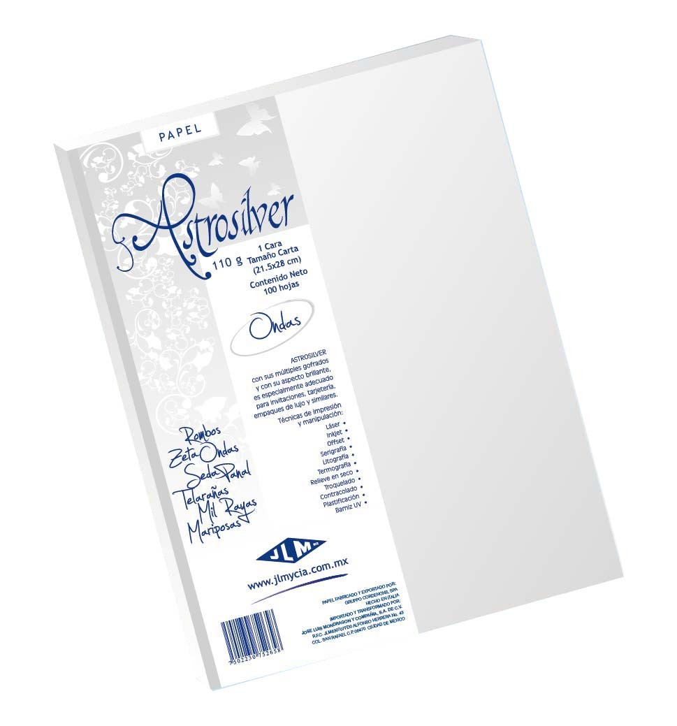 PAPEL ASTROSILVER CTA. 110G. 1C. ONDAS PAQ.C/100H.