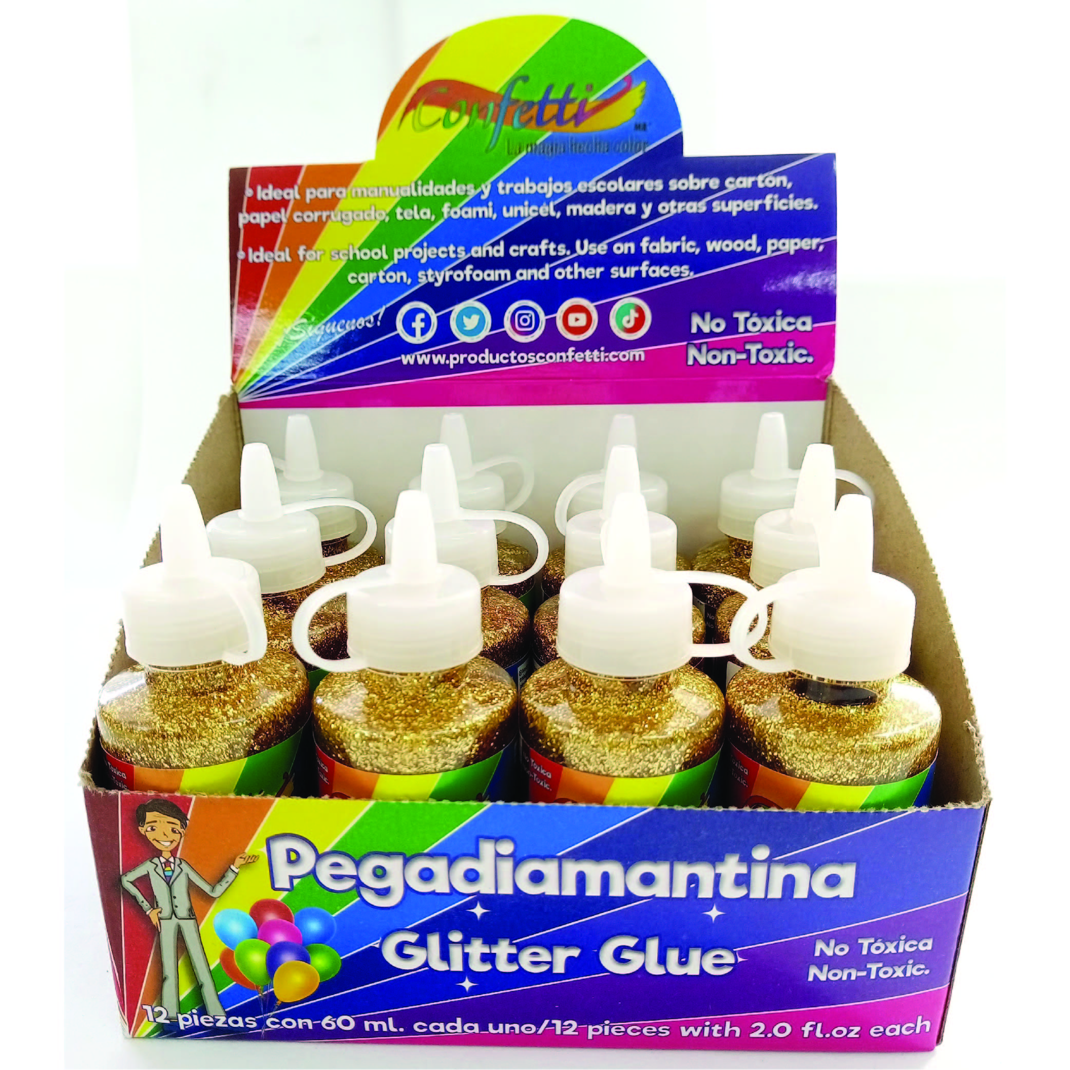 PEGAMENTO C/DIAM. 60ML. CONFETTI ORO E.(12) C.(288)