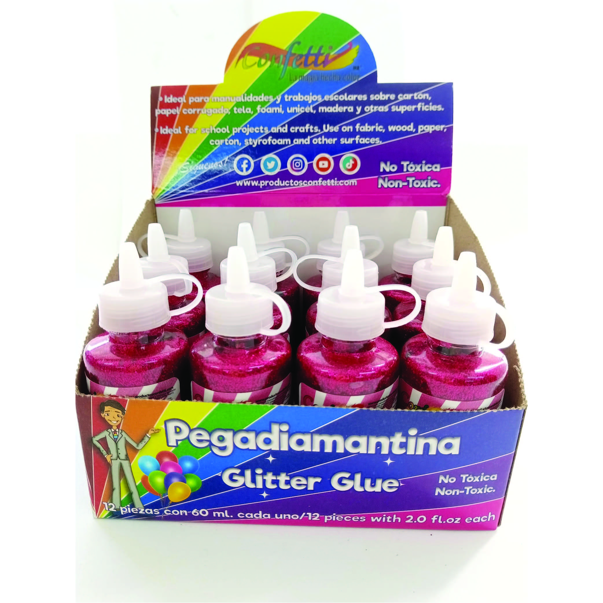 PEGAMENTO C/DIAM. 60ML. CONFETTI FIUSHA E.(12) C.(288)